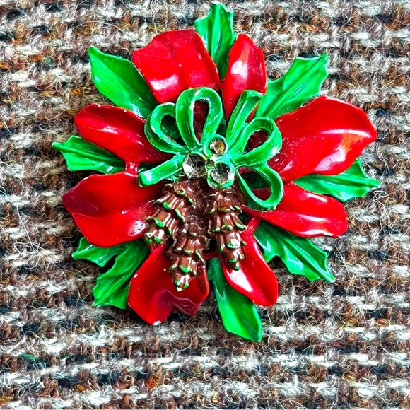 Vintage Poinsettia Wreath, Circa 1950’s - Picture 3 of 10